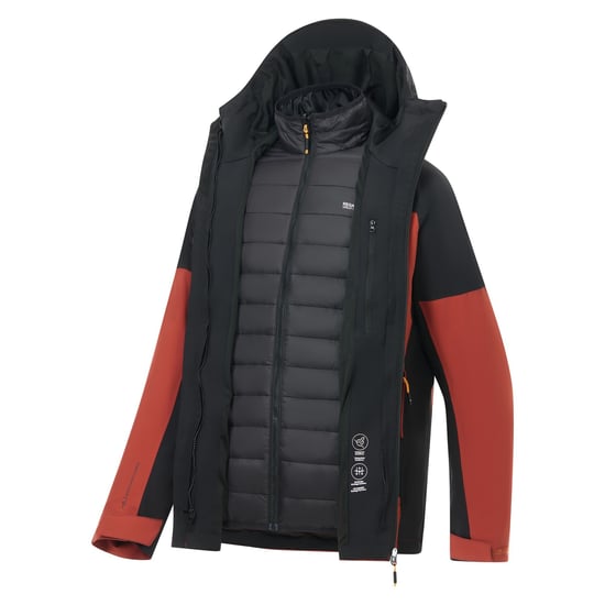 Regatta Heren Wentwood 3 in 1 jas (Verbrand Henna/Zwart) - Image 5