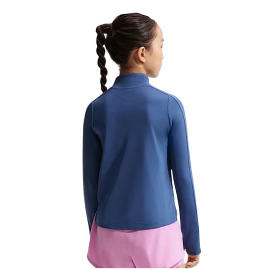 Nike Dri-FIT-shirt met halve rits en lange mouwen voor meisjes (Mystiek Blauw) - Image 3