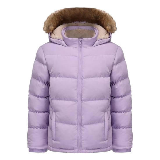 SoulCal Meisjes-pufferjack met bubbelprint, rits en zakken (Paars) - Image 1