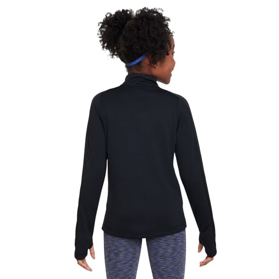 Nike Dri-FIT-shirt met halve rits en lange mouwen voor meisjes (Zwart) - Image 2
