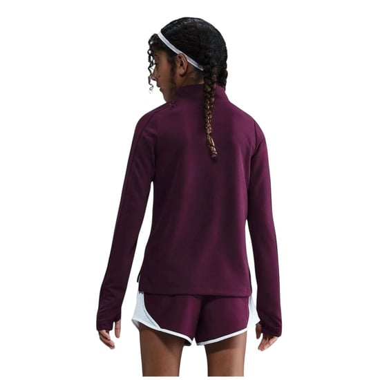Nike Dri-FIT-shirt met halve rits en lange mouwen voor meisjes (Bordeaux) - Image 3