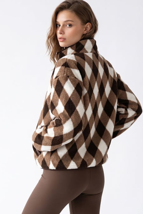 Dames Geometrische Rits Kraag Sweatshirt - Image 6