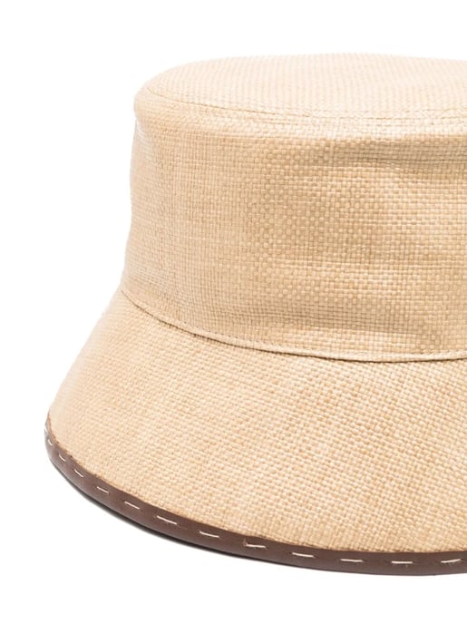 Bucket hat met logo en raffia-effect - Image 2