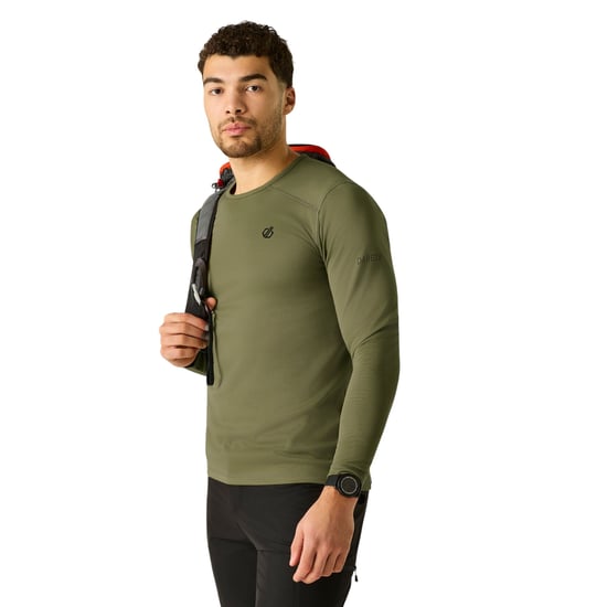 Dare 2B Heren Ventura Grid-fleece met ronde hals (Martini-olijfje) - Image 1