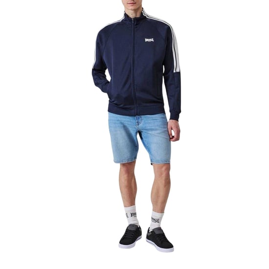 Lonsdale Raglan-trainingsjack voor heren met dubbele streep (Marine) - Image 1