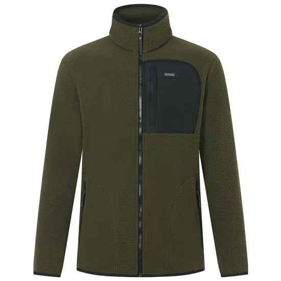 Regatta Heren Frankie Borg Fleece Jas (Donkere kaki/zwart) - Image 2