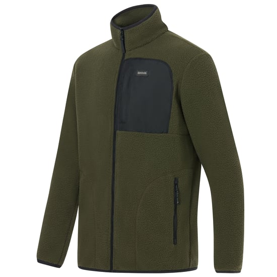 Regatta Heren Frankie Borg Fleece Jas (Donkere kaki/zwart) - Image 4