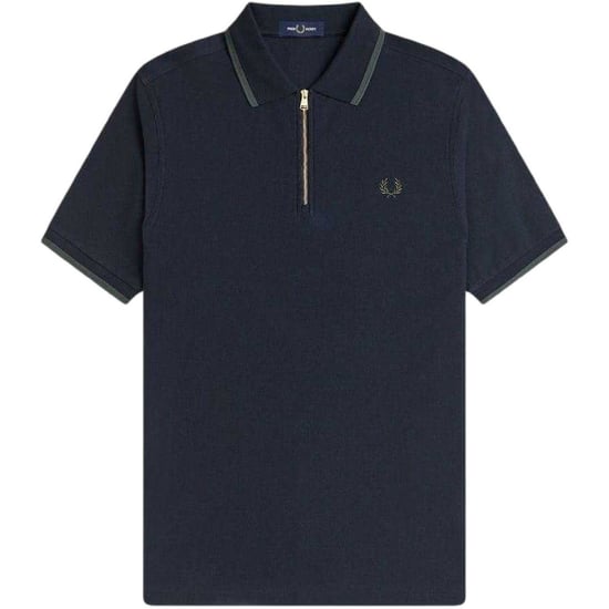 Fred Perry Heren Ritssluiting Polo Shirt (Marine) - Image 2