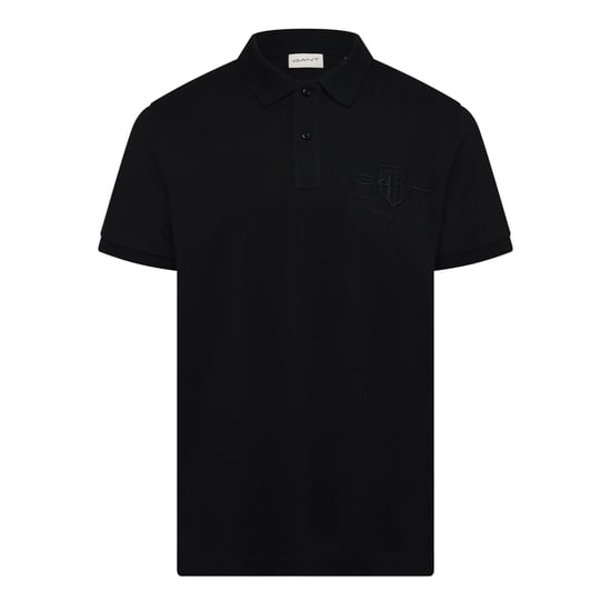 Gant Heren Geborduurd Logo Poloshirt (Zwart) - Image 1