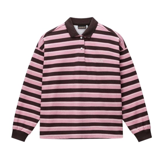 Napapijri Lehua gestreept poloshirt voor dames (Bruin/roze) - Image 1