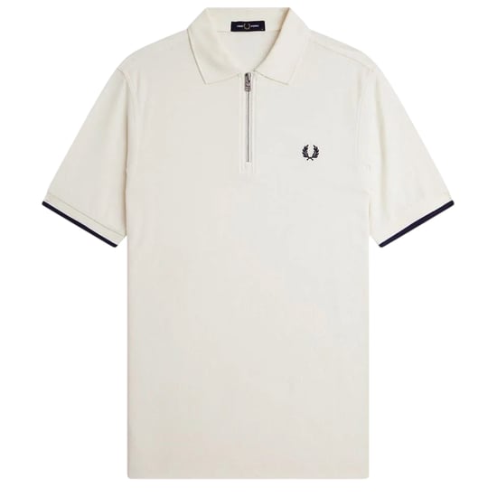 Fred Perry Heren Ritssluiting Polo Shirt (Ecru/Zwart) - Image 2