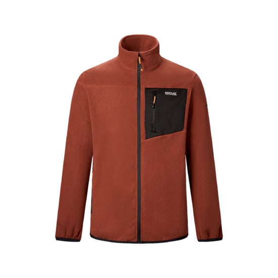 Regatta Herenfleece met Eadle-logo en doorlopende ritssluiting (Verbrand Henna/Zwart) - Image 2