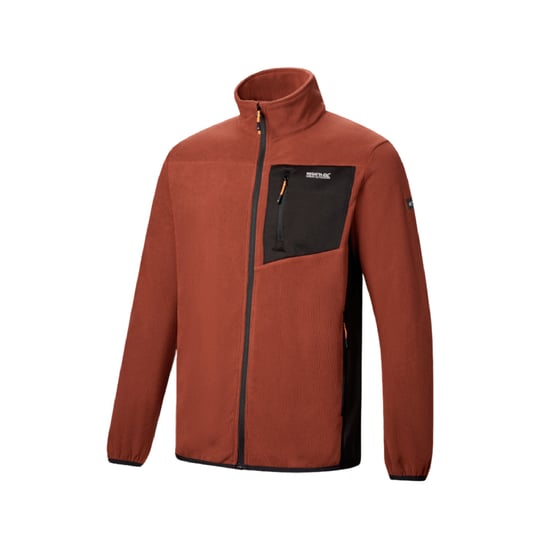 Regatta Herenfleece met Eadle-logo en doorlopende ritssluiting (Verbrand Henna/Zwart) - Image 4