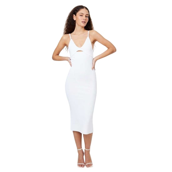 Jack Wills Midi-jurk met uitgesneden details en spaghettibandjes voor dames (Vintage Wit) - Image 1