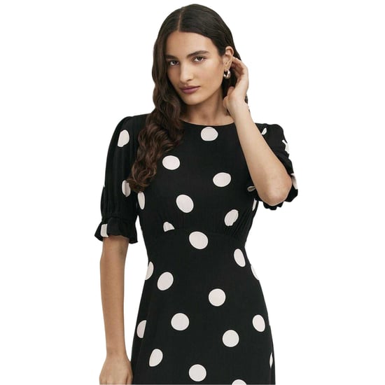 Finery Mela midi-jurk met polkadots en ronde hals voor dames (Zwart) - Image 3