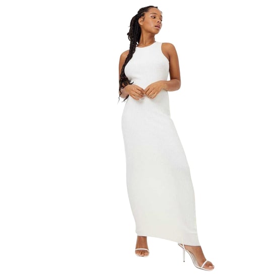 Jack Wills Gebreide maxi-jurk met racer-halslijn voor dames (Vintage Wit) - Image 2