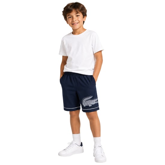 Lacoste Geweven trainingsbroek met logo voor kinderen (Zwart) - Image 1