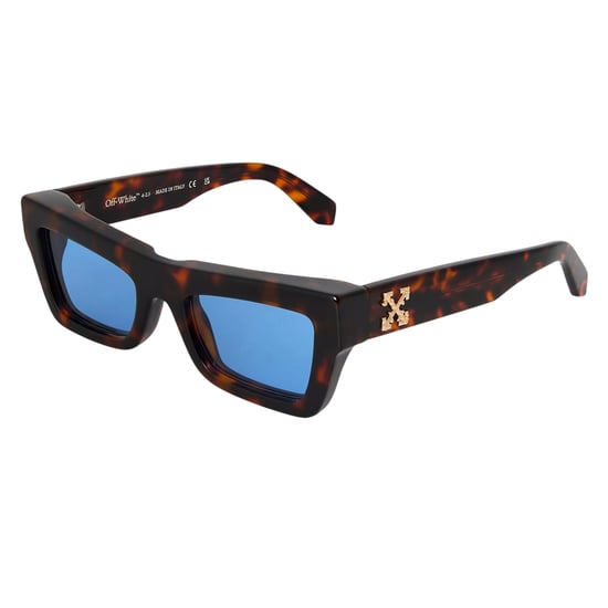 Off White Unisex Charleston-zonnebril voor volwassenen met metalen logo (Havana) - Image 1