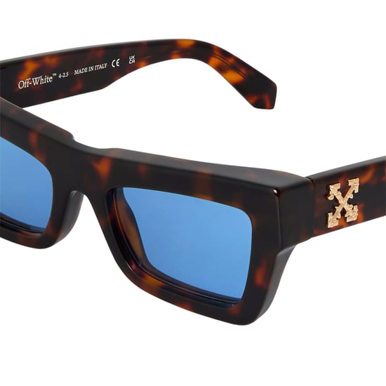 Off White Unisex Charleston-zonnebril voor volwassenen met metalen logo (Havana) - Image 3