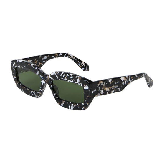 Off White Dameszonnebril Charlotte met marmereffect (Zwart/Groen) - Image 1