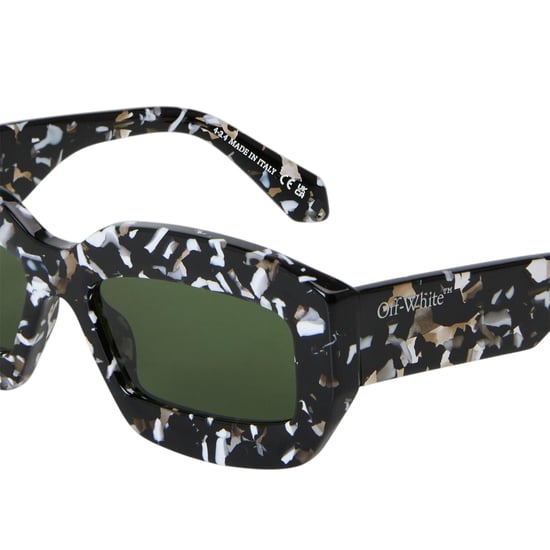 Off White Dameszonnebril Charlotte met marmereffect (Zwart/Groen) - Image 4