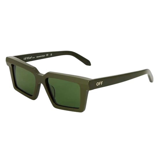 Off-White Unisex Windsor-zonnebril voor volwassenen met rechthoekig montuur (Militair Groen) - Image 1