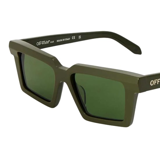 Off-White Unisex Windsor-zonnebril voor volwassenen met rechthoekig montuur (Militair Groen) - Image 2