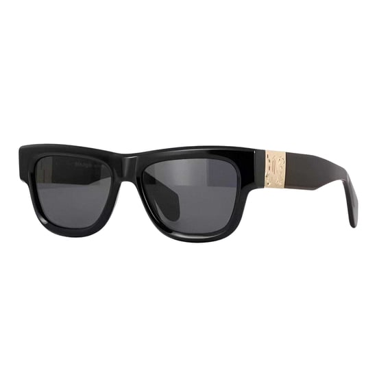 Palm Angels Merrill-zonnebril voor heren, rechthoekig model met gouden details (Zwart/Donkergrijs) - Image 1