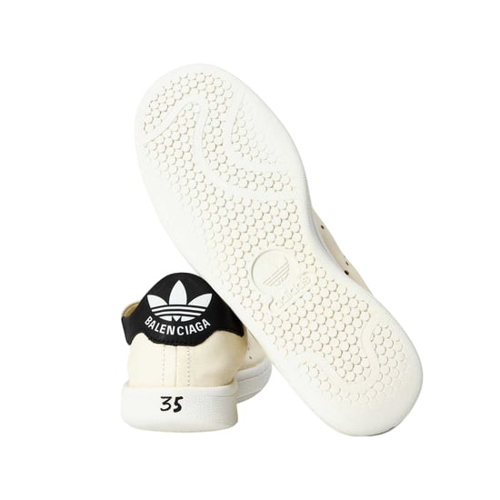 Balenciaga Adidas Stan Smith leren sportschoenen voor kinderen (Wit/zwart) - Image 4