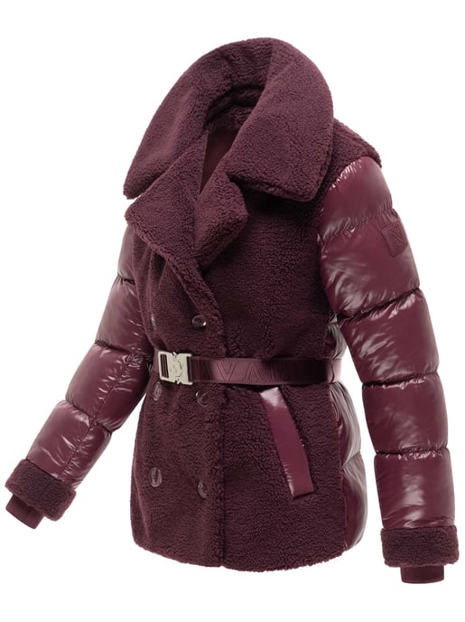 Navahoo Kuschelhäschen dames teddy gewatteerde jas – afneembare capuchon & ceintuur - Image 2