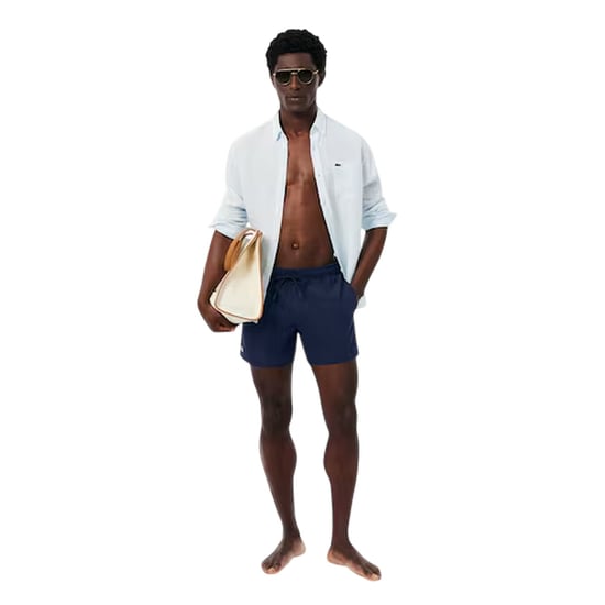 Lacoste Heren Logo Zwemshort (Marine) - Image 1