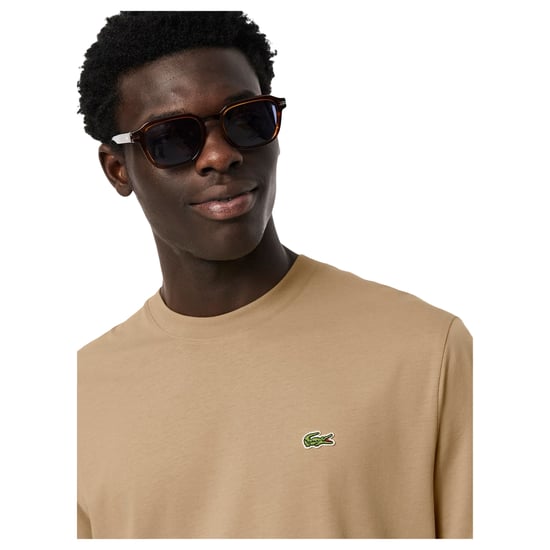 Lacoste Heren Geborduurd T-shirt met logo (Beige) - Image 4