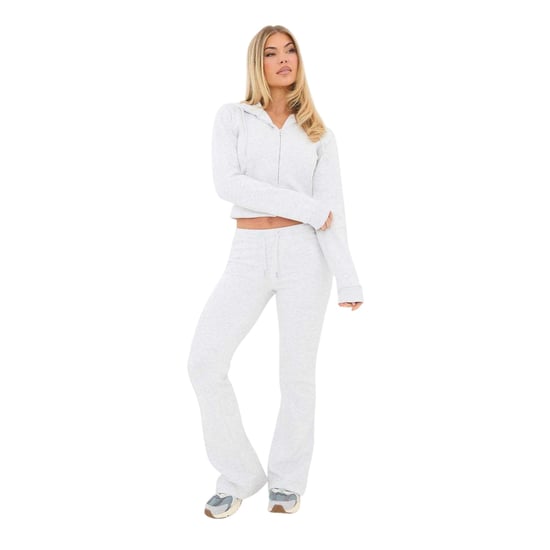I Saw It First Joggingbroek met uitlopende pijpen en logo voor dames (Grijs) - Image 1