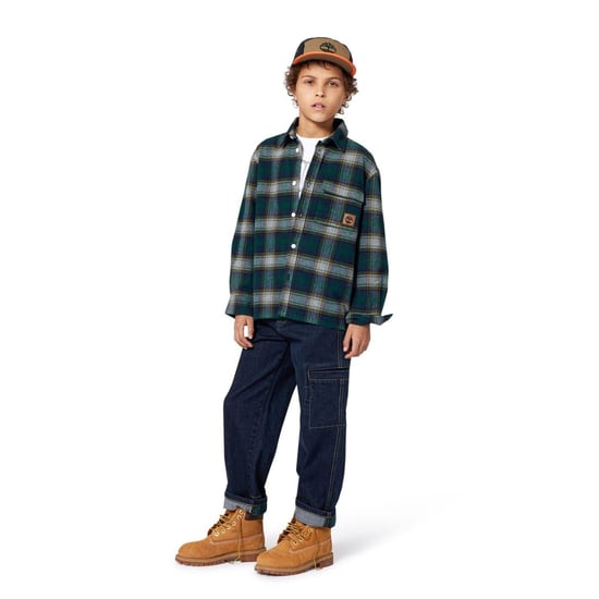 Timberland Cargojassen met relaxte pasvorm voor jongens van het merk Carpenter (Denim Blauw) - Image 1