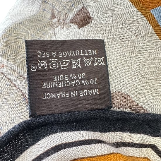 Hermès sjaal met paardenprint in veelkleurig kasjmier - Image 3