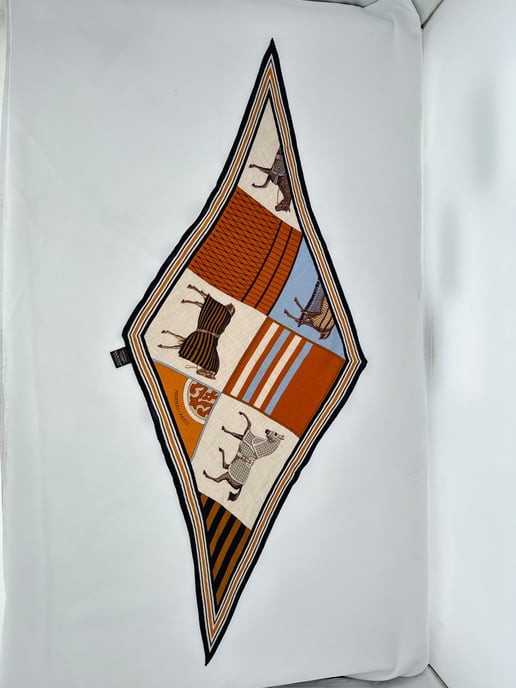 Hermès sjaal met paardenprint in veelkleurig kasjmier - Image 5