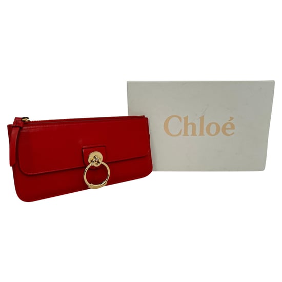 Chloé Tess portemonnee met rits, lange uitvoering, in rood leer - Image 2