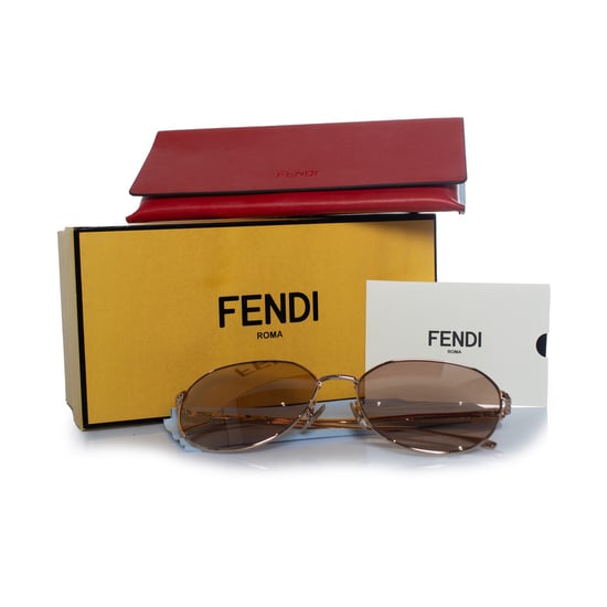 Fendi, FF oversized zonnebril met spiegelglazen in roze - Image 3