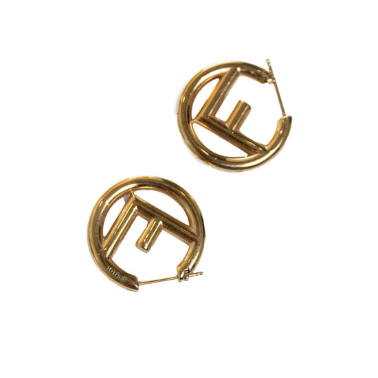 Fendi, F staat voor Fendi oorringen in goud - Image 6