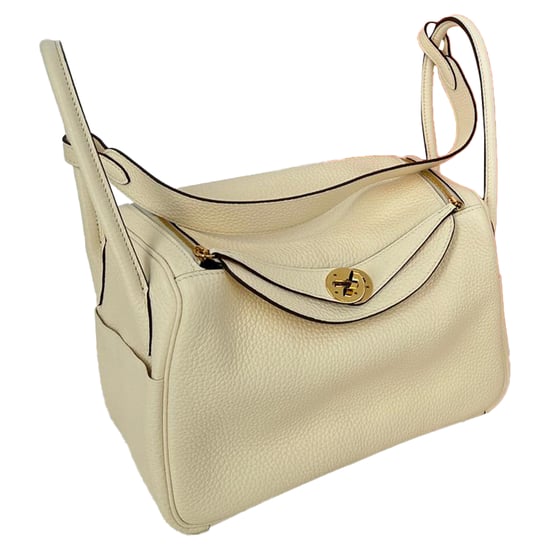 Hermès Lindy 26 schoudertas in crèmekleurig Clemence-leer - Image 3