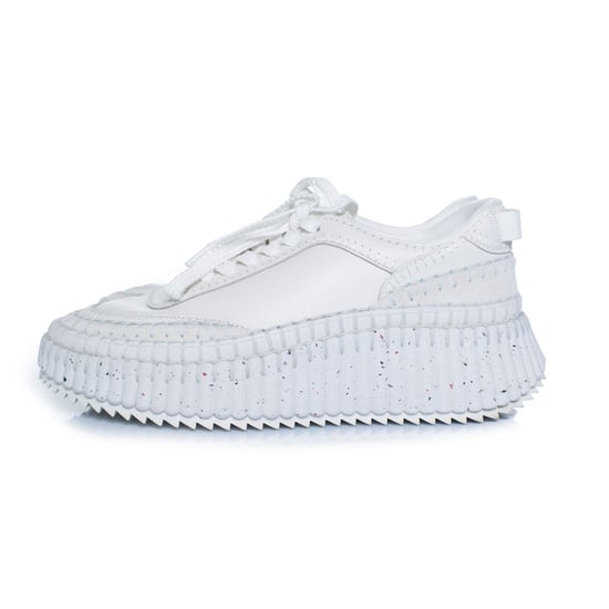 Chloe, Nama leren platform sneakers met stiksels - Image 2