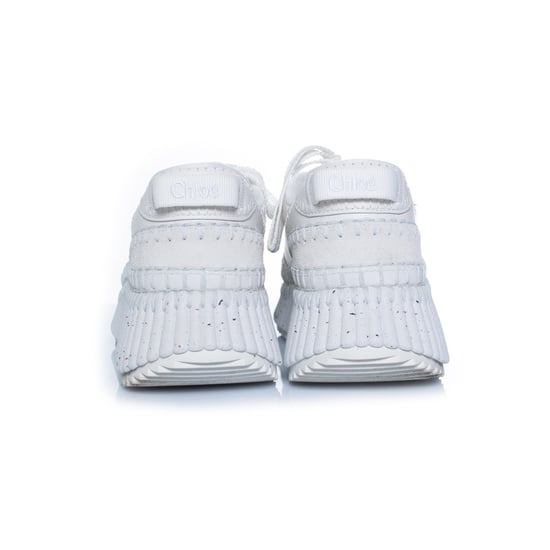 Chloe, Nama leren platform sneakers met stiksels - Image 3