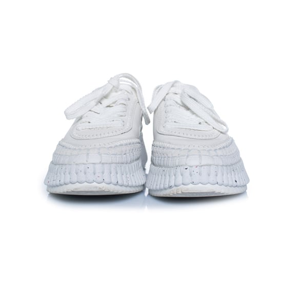 Chloe, Nama leren platform sneakers met stiksels - Image 5