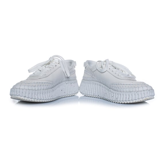 Chloe, Nama leren platform sneakers met stiksels - Image 6