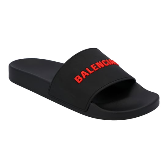 Balenciaga Logo Band Rubber Slipper Zwart - Image 1