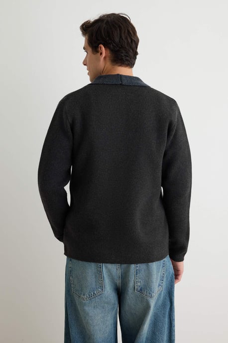 TRENDYOL MAN Heren Grijs Effen Lang Regular fit Vesten - Image 3