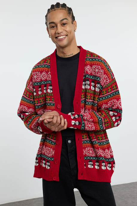 TRENDYOL MAN Heren Meerkleurig Kerst Lang Regular fit Vesten - Image 2