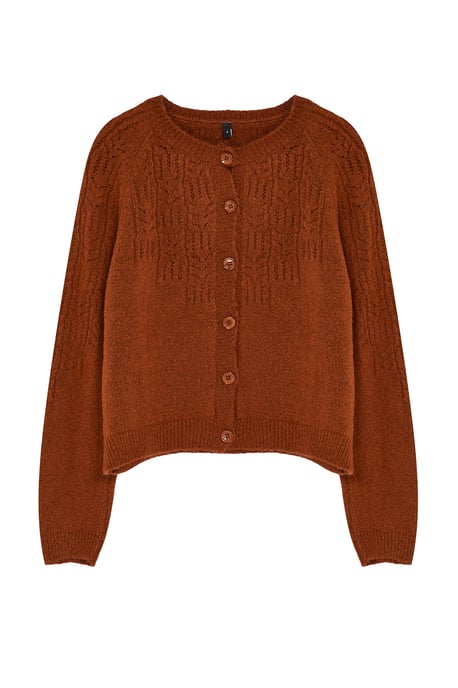 TRENDYOLMİLLA Dames Bruin Ajour Lang Regular fit Vesten - Image 5