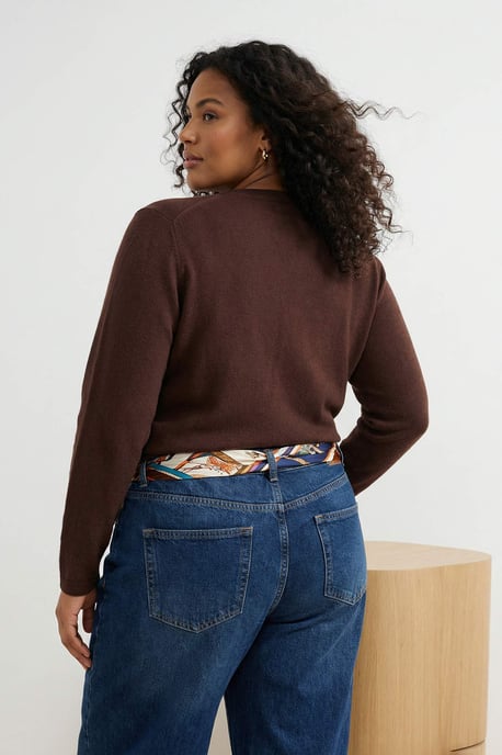 Trendyol Curve Dames Bruin Effen Lang Regular fit Grote maten Vesten - Image 2