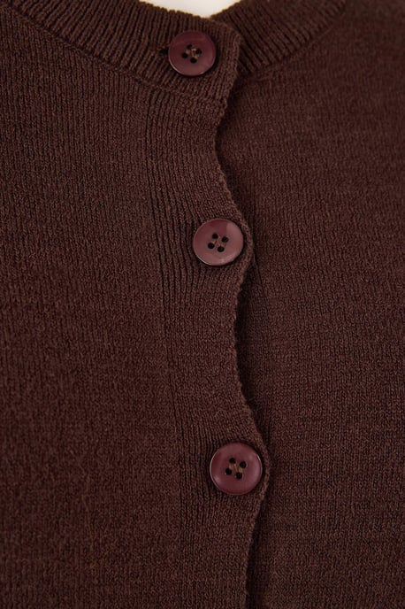 Trendyol Curve Dames Bruin Effen Lang Regular fit Grote maten Vesten - Image 4